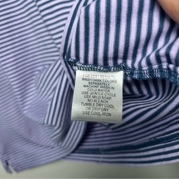 Masters Collection Men Polo Shirt Large Purple Stripe Short Sleeve Performance - Picture 9 of 11